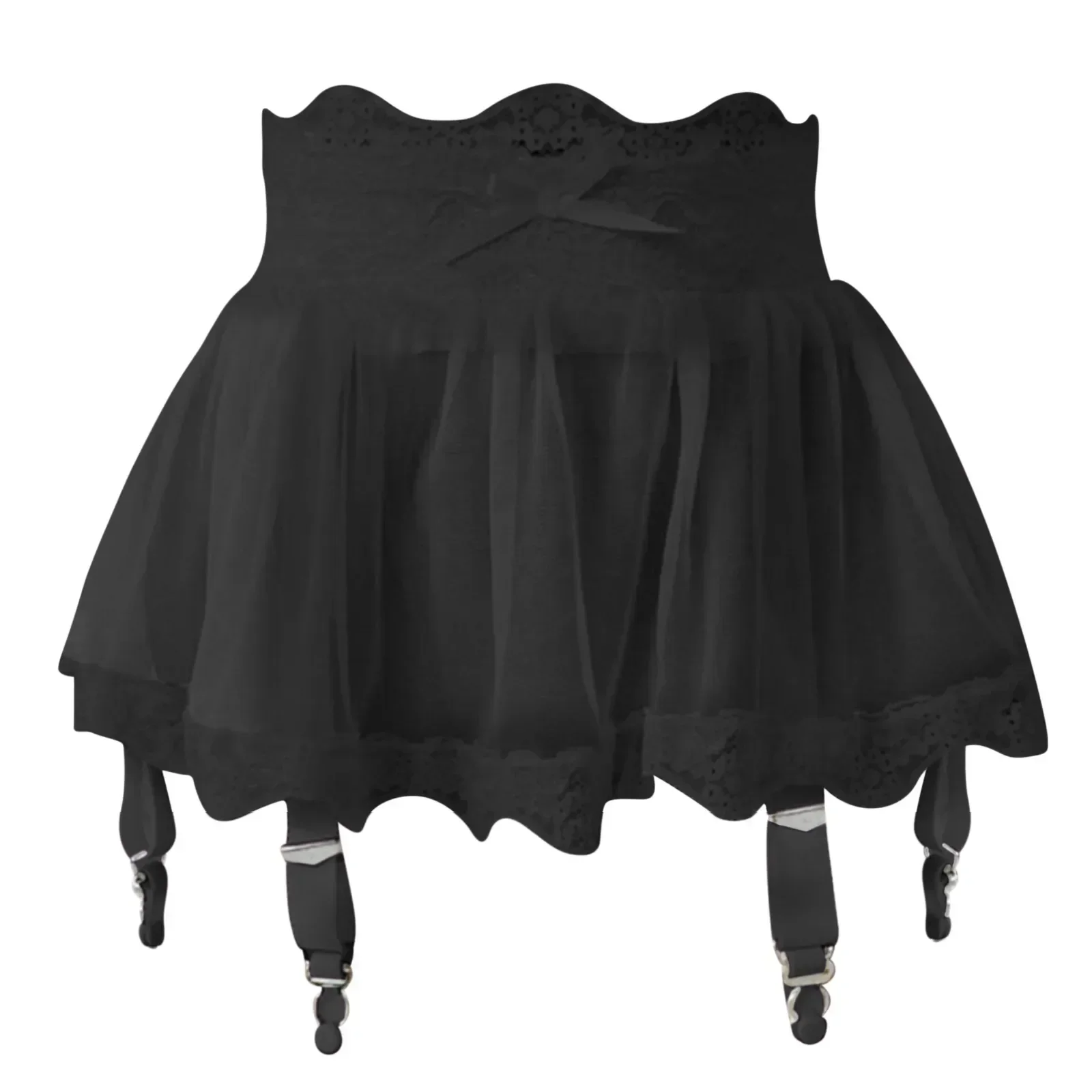 Garter Belt Set - Женская мини-юбка с высокой талией, кружевом
